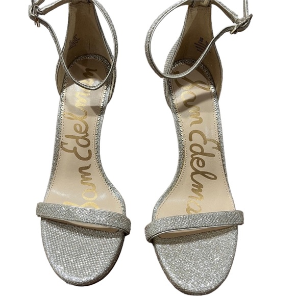 Sam Edelman Shoes - Sam Edelman Patti Silver Glitter Ankle Strap Stilettos 8M US
